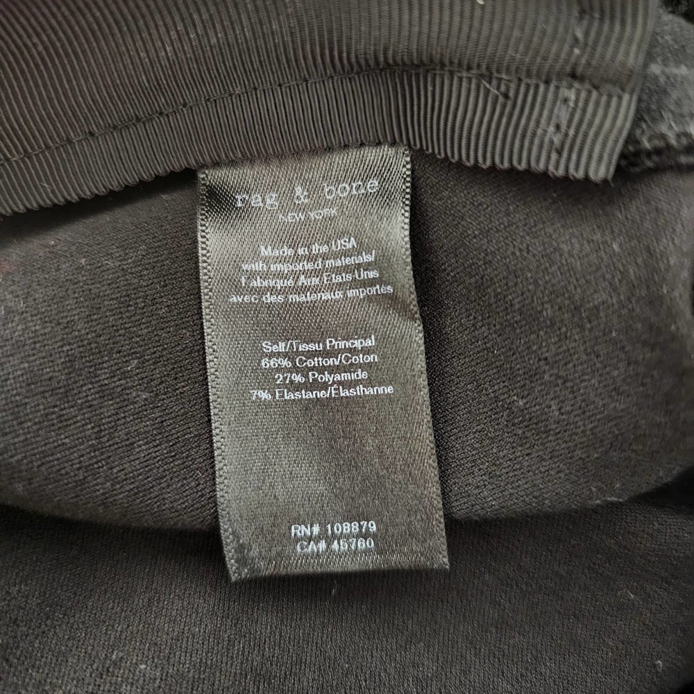 RAG AND BONE Women's Simone Slim Fit Black Cotton Sport Zipper Pants Sz 6 - Picture 10 of 15